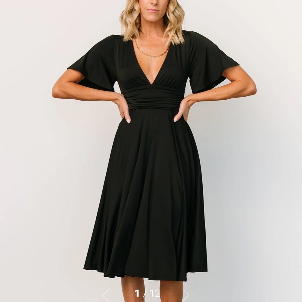 NWT Baltic Born Janette Midi Dress Black